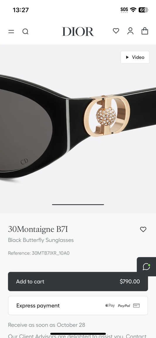 Christian Dior ladies sun glasses