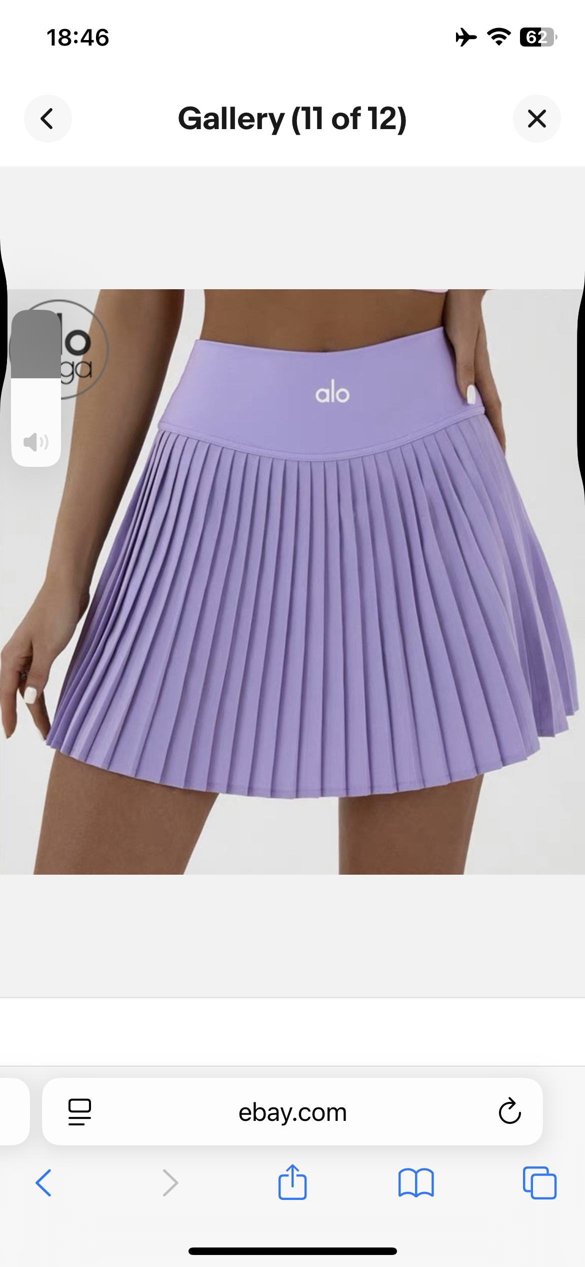 Violet grand slam tennis Alo plated skirt