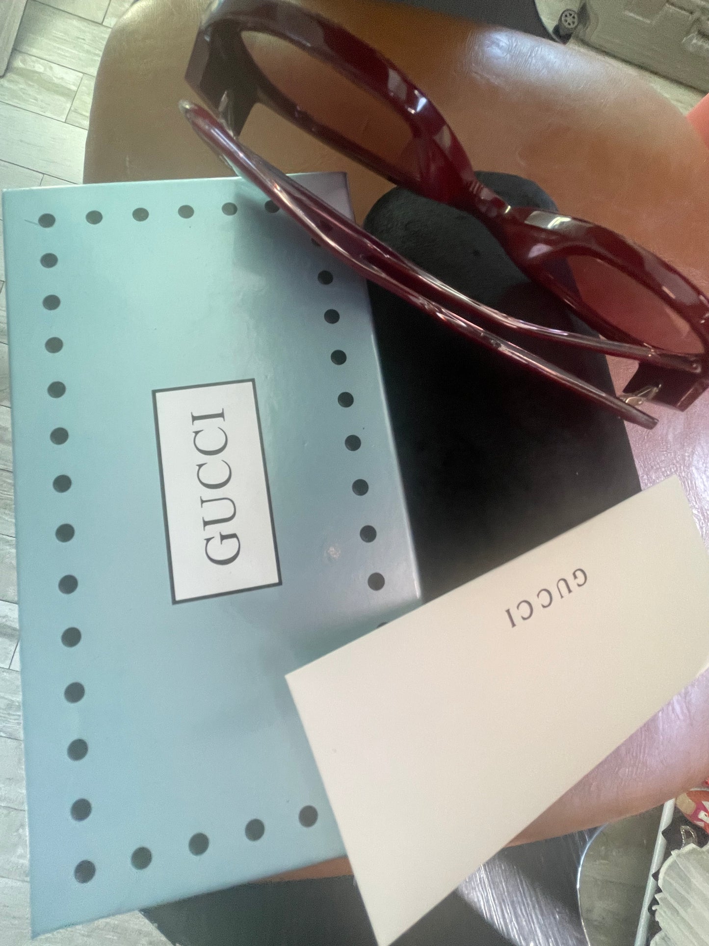 Oversized Gucci maroon  sunnies for ladies