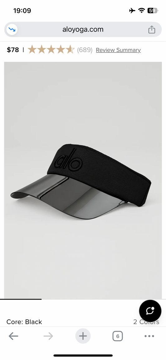 Alo black visor