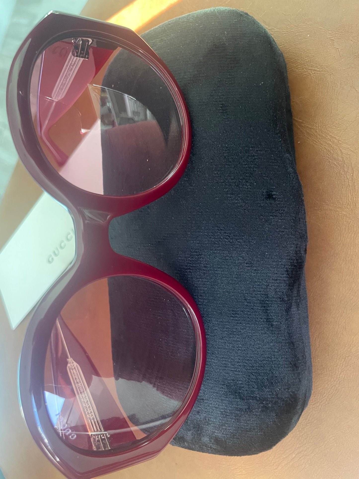 Oversized Gucci maroon  sunnies for ladies