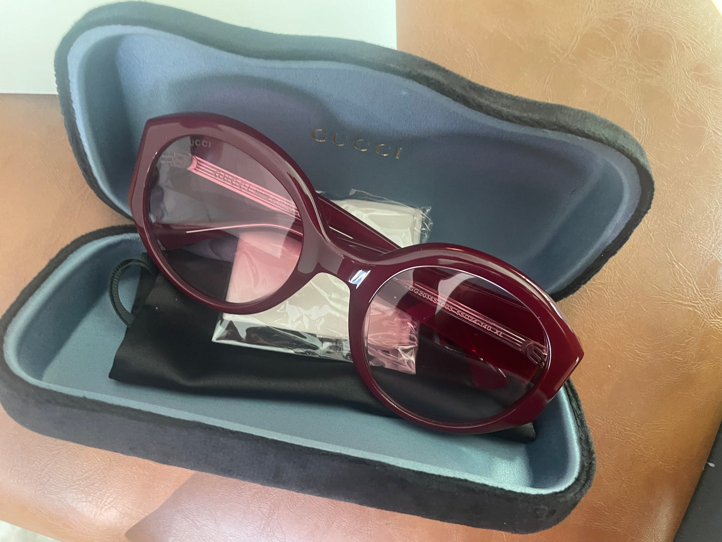 Oversized Gucci maroon  sunnies for ladies