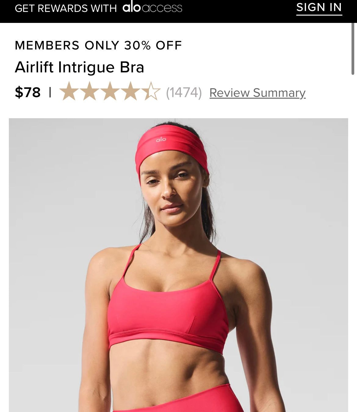 Salmon Alo strep Bra