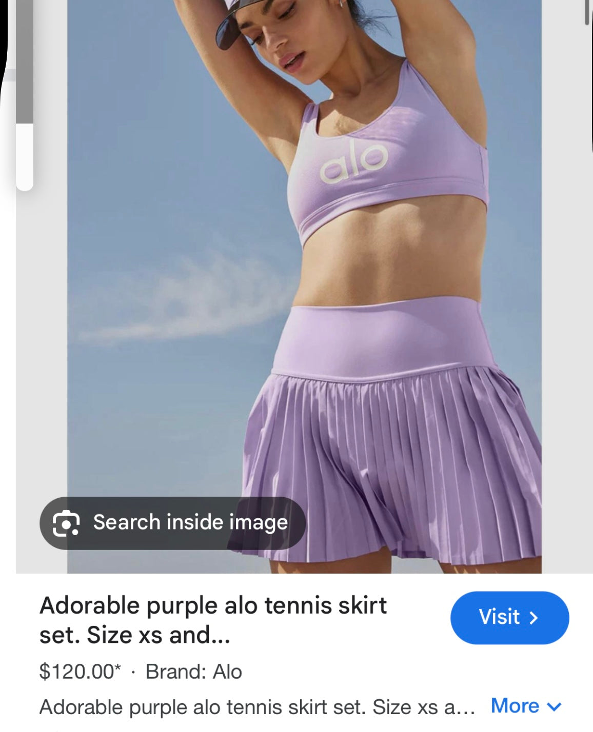 Violet grand slam tennis Alo plated skirt