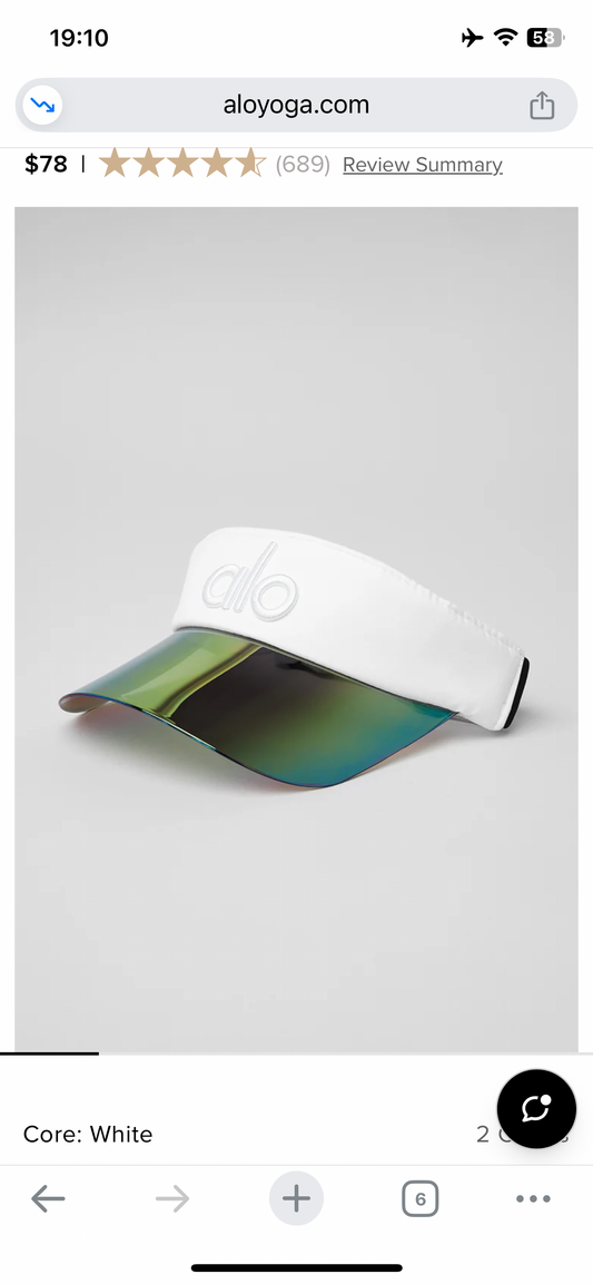 Alo white visor