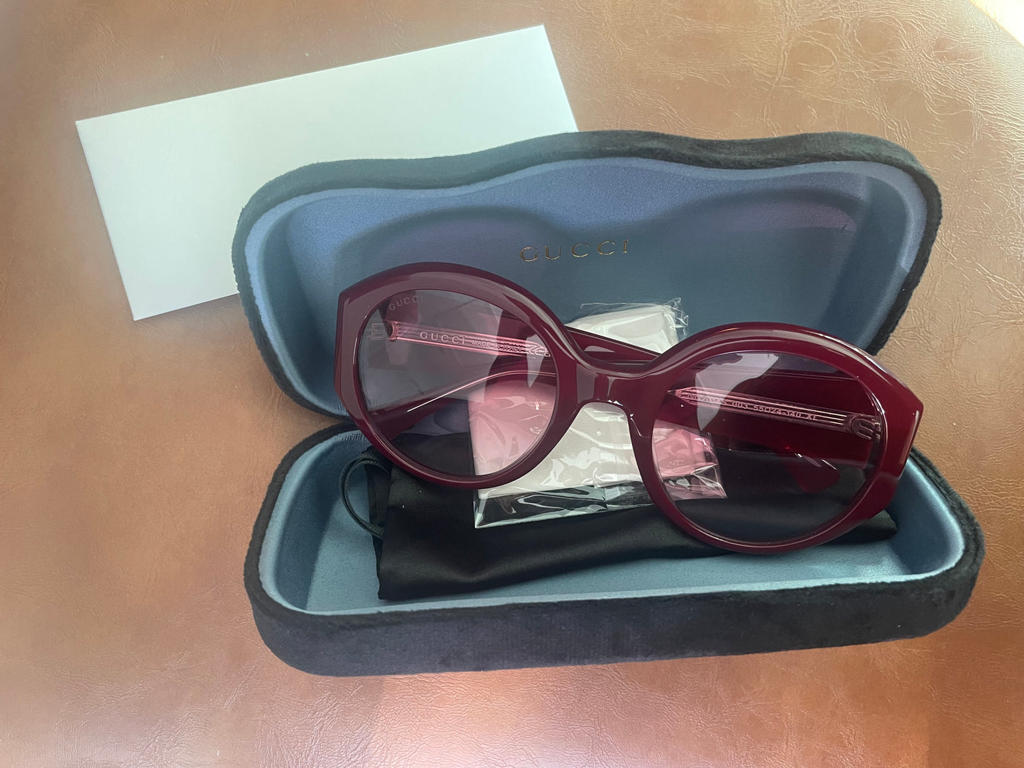 Oversized Gucci maroon  sunnies for ladies