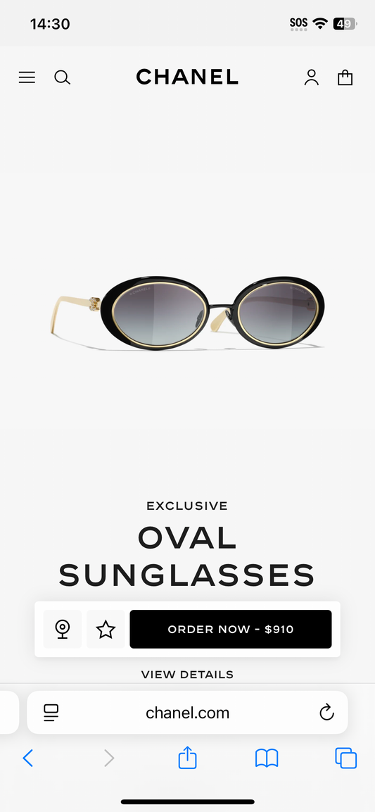 Chanel sunglasses with gold accents